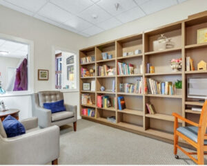 Library at Sundara Memory Care Community in Round Rock