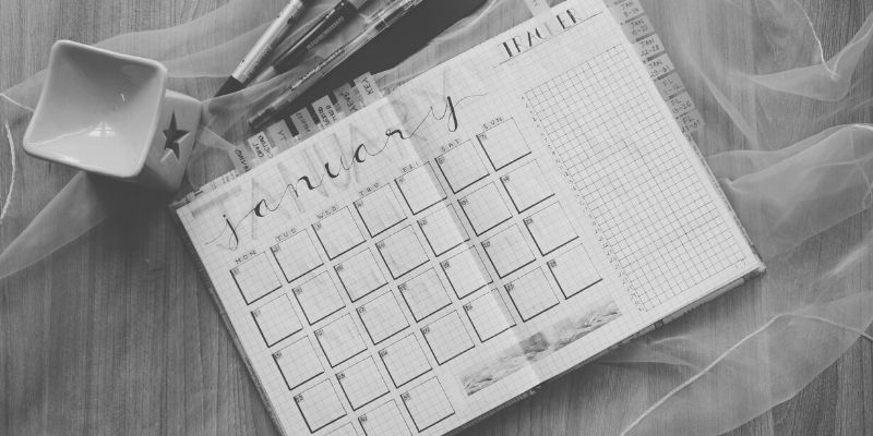 January calendar and planner