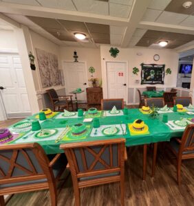 residents celebrating St. Patrick's Day 2022