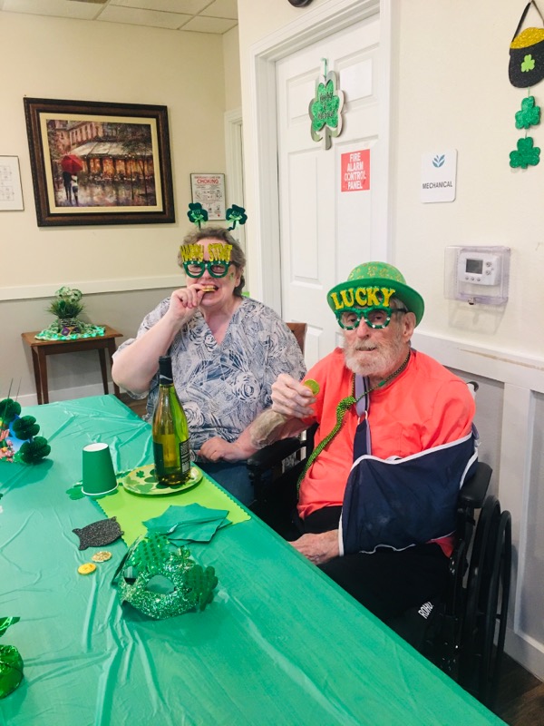 residents celebrating St. Patrick's Day 2022
